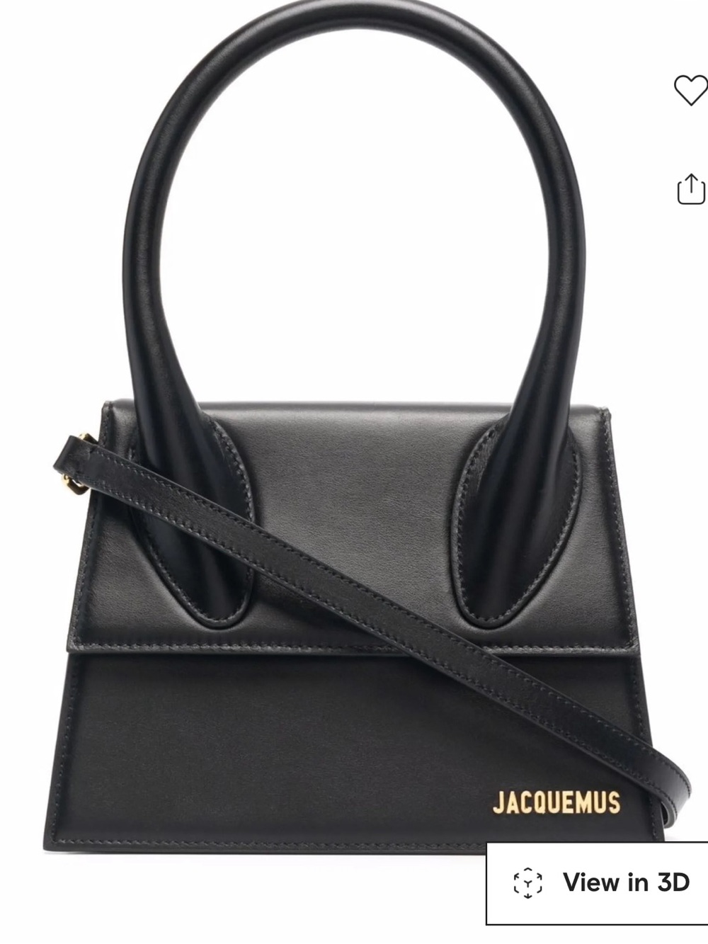 Jacquemus Black Le Grand Chiquito Tote with Gold Logo